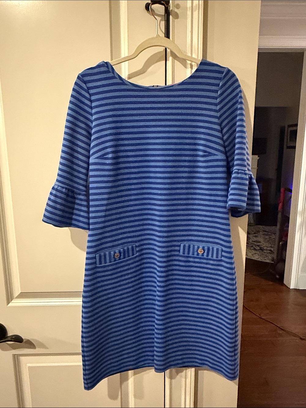 Lilly Pulitzer Blue and Light Blue Striped Mini Dress
